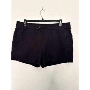 ZELLA Athletic Shorts Black Active 100% Cotton Terry Pockets Drawstring Women XL
